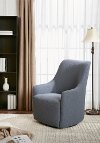 Blue Upholstered Swivel Accent Chair - Bradley
