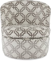 Anarchy Silver Upholstered Swivel Accent Chair - Julia