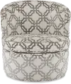 Julia Anarchy Silver Upholstered Swivel Accent Chair