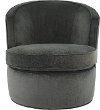 Pewter Gray Upholstered Swivel Accent Chair - Julia