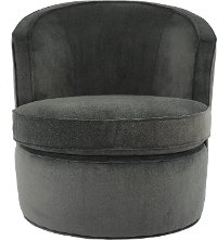 Pewter Gray Upholstered Swivel Accent Chair - Julia
