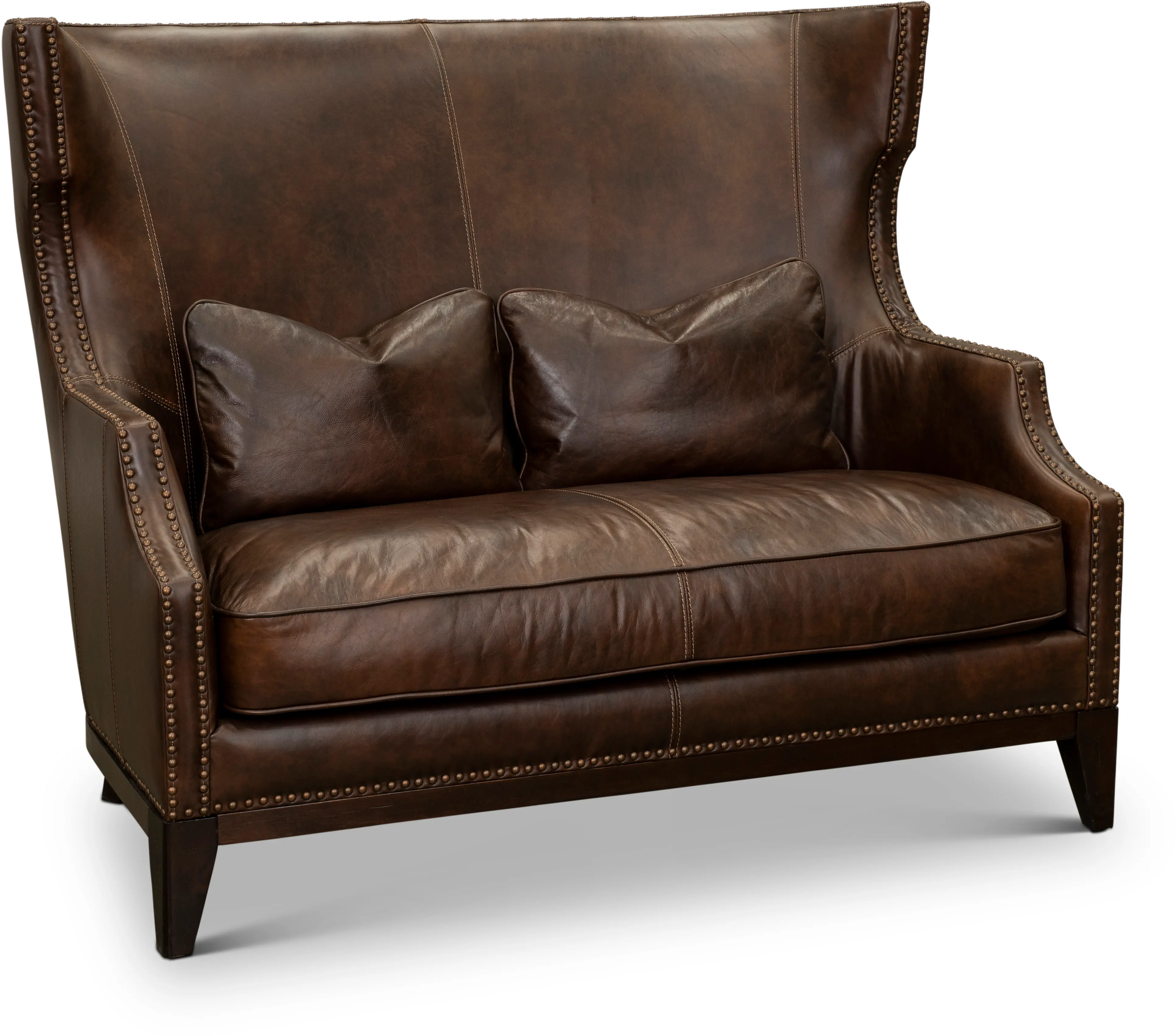 St. James Brown Leather Settee-1