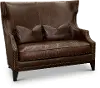 St. James Brown Leather Settee
