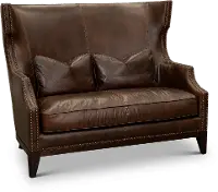 St. James Brown Leather Settee