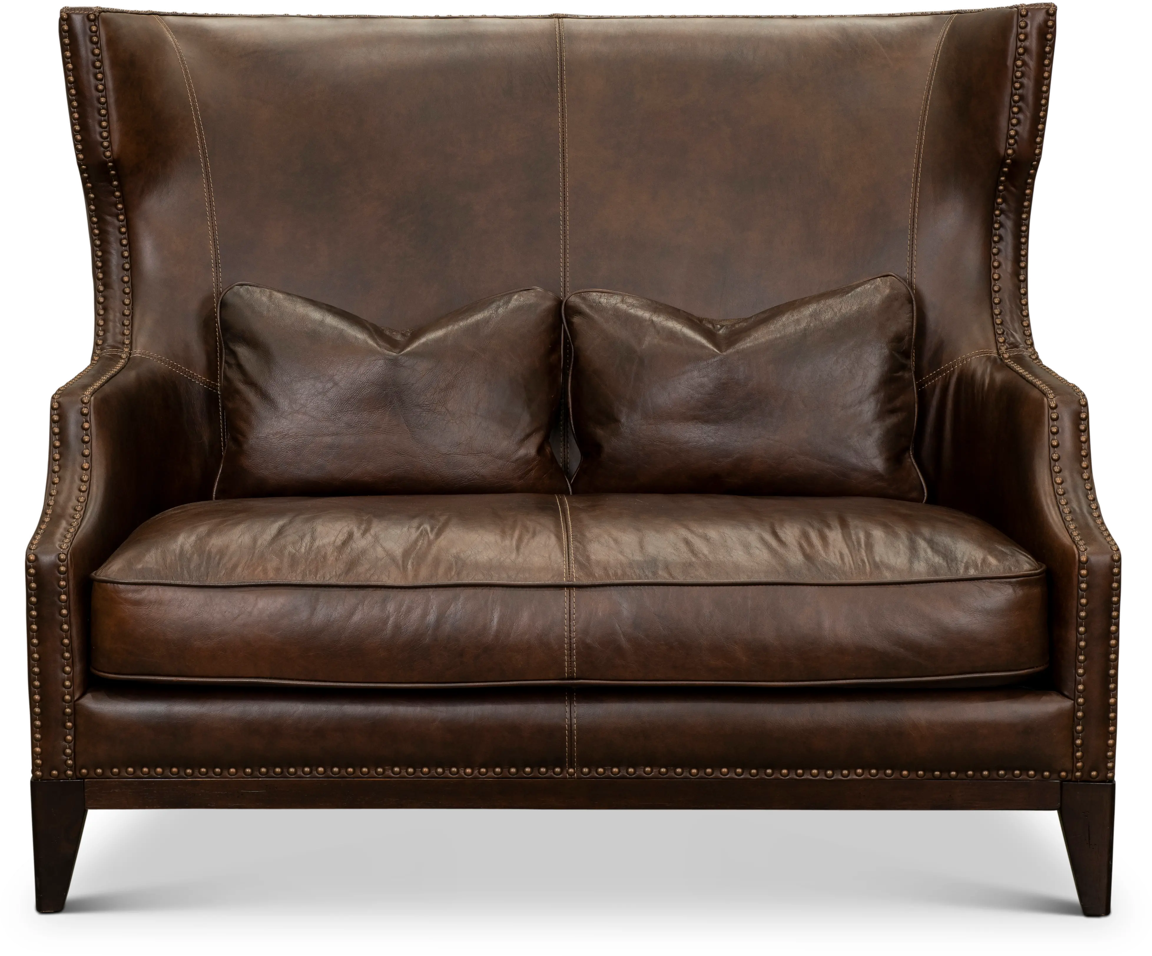 St. James Brown Leather Settee-2