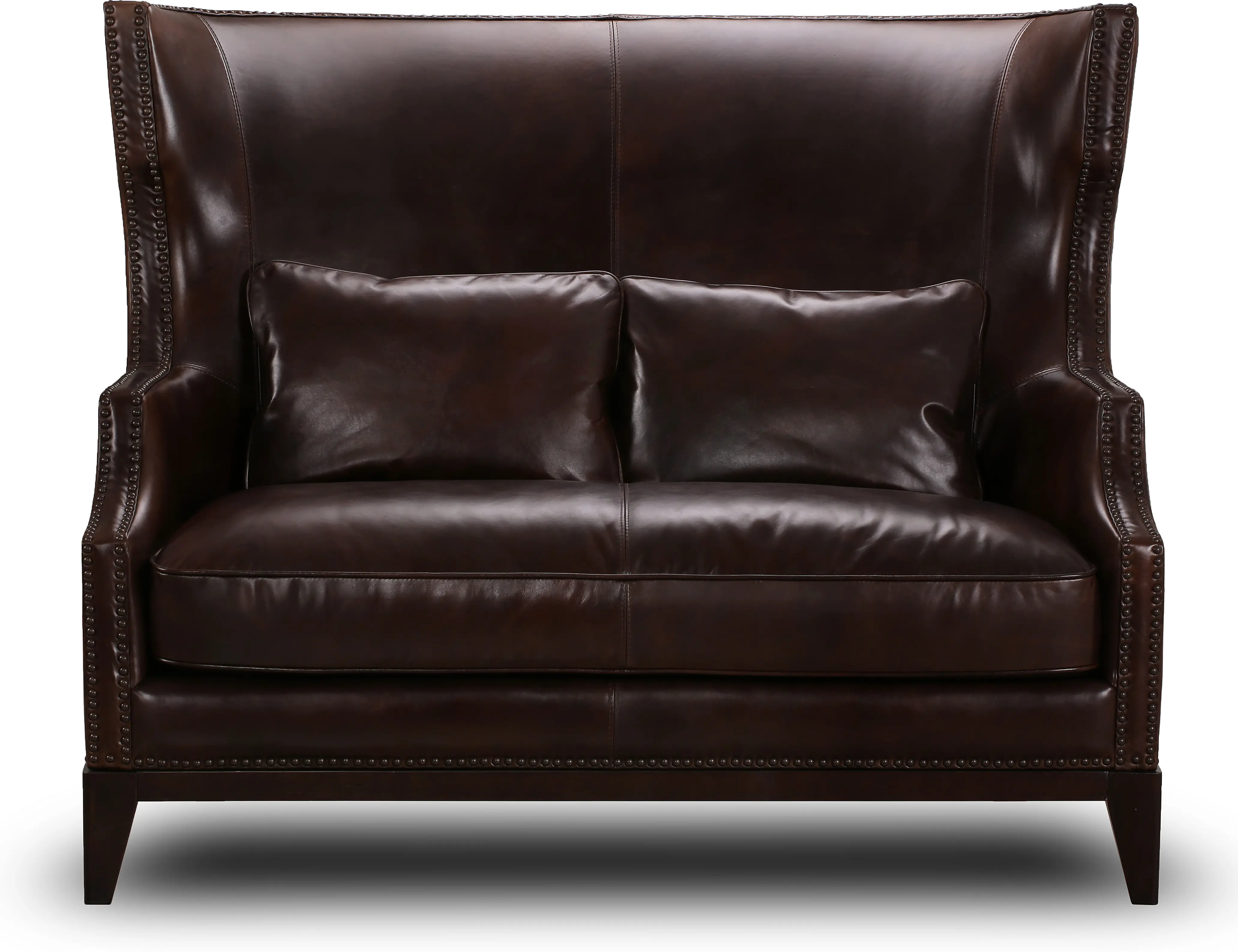 St. James Brown Leather Settee-4
