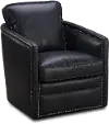 St. James Black Leather Self Centering Swivel Chair