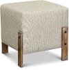 Modern Khaki-Gray Upholstered Ottoman - Annais