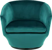 Velvet Emerald Swivel Accent Chair - Jewel