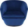 Jewel Sapphire Blue Velvet Swivel Accent Chair