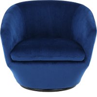Sapphire Blue Velvet Swivel Accent Chair - Jewel