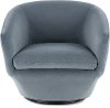 Blue-Gray Slate Velvet Swivel Accent Chair - Jewel