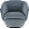 Jewel Blue-Gray Slate Swivel Accent Chair