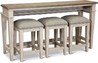 Heartland Weathered Oak Sofa Table with 3 Stools-1