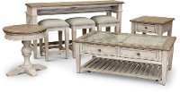 Heartland Weathered Oak Sofa Table with 3 Stools-3
