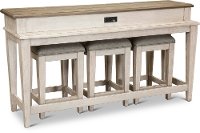 Weathered Oak Sofa Table with 3 Stools - Heartland-2