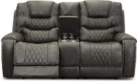 Charcoal Gray Manual Reclining Loveseat - Desert-2