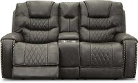 Charcoal Gray Manual Reclining Loveseat - Desert-3
