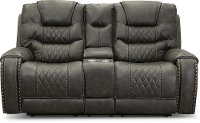 Charcoal Gray Manual Reclining Loveseat - Desert-4