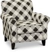 Casual Traditional Black Gingham Accent Chair - Shadowfax