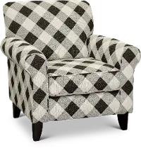 Shadowfax Black Gingham Accent Chair
