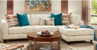 Cream 2 Piece Sectional Sofa with RAF Chaise - Rocksalt-2