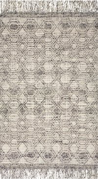 5 x 8 Medium Flat Weave Gray Area Rug - Holloway