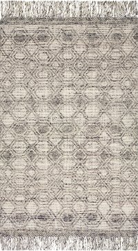 YH-02MH/GREY/7.9X9.9 8 x 10 Large Flat Weave Gray Area Rug - Holloway