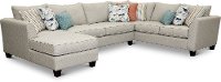 Stone 3 Piece Sectional Sofa with LAF Chaise - Homecoming