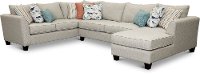 Stone 3 Piece Sectional Sofa with RAF Chaise - Homecoming
