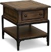 Rustic Taupe End Table with 1 Drawer - Stone Mountain