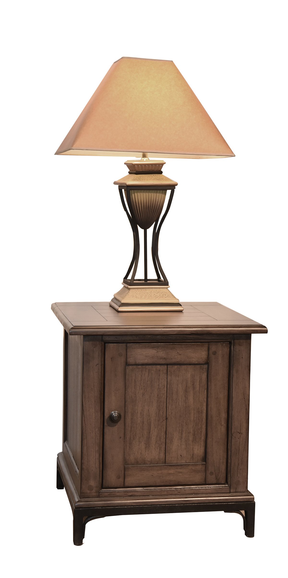 Rustic End Table with One Door - Stone Mountain-3