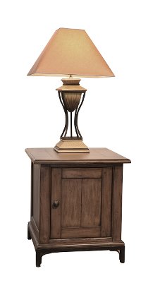 Rustic End Table with One Door - Stone Mountain-3