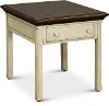 Country White End Table with Drawer - Sutter Creek