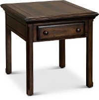 Traditional Brown End Table with Drawer - Jamestown