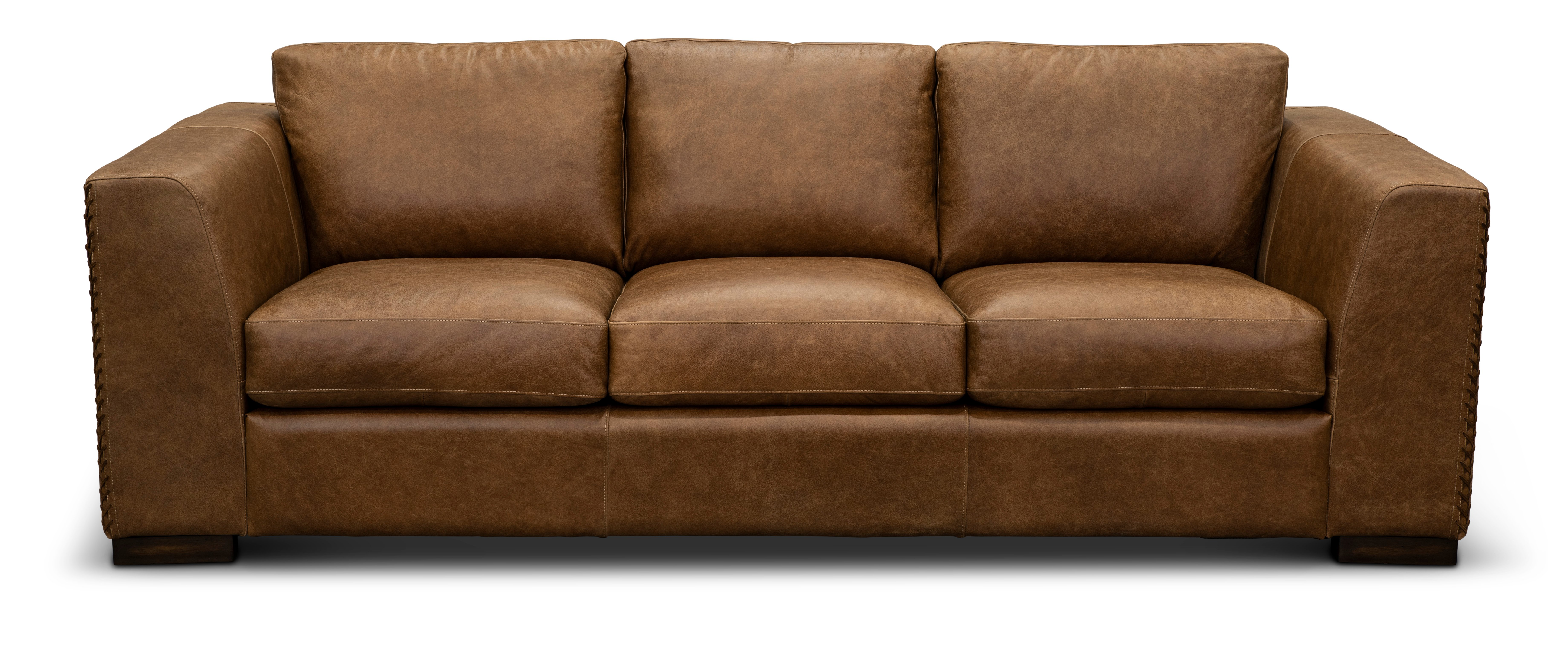 Contemporary Brown Leather Sofa - Hawkins-1