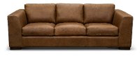 Contemporary Brown Leather Sofa - Hawkins