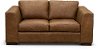 Contemporary Brown Leather Loveseat - Hawkins