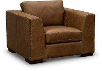 Contemporary Brown Leather Chair - Hawkins