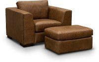 Contemporary Brown Leather Chair - Hawkins-2