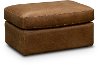 Contemporary Brown Leather Ottoman - Hawkins