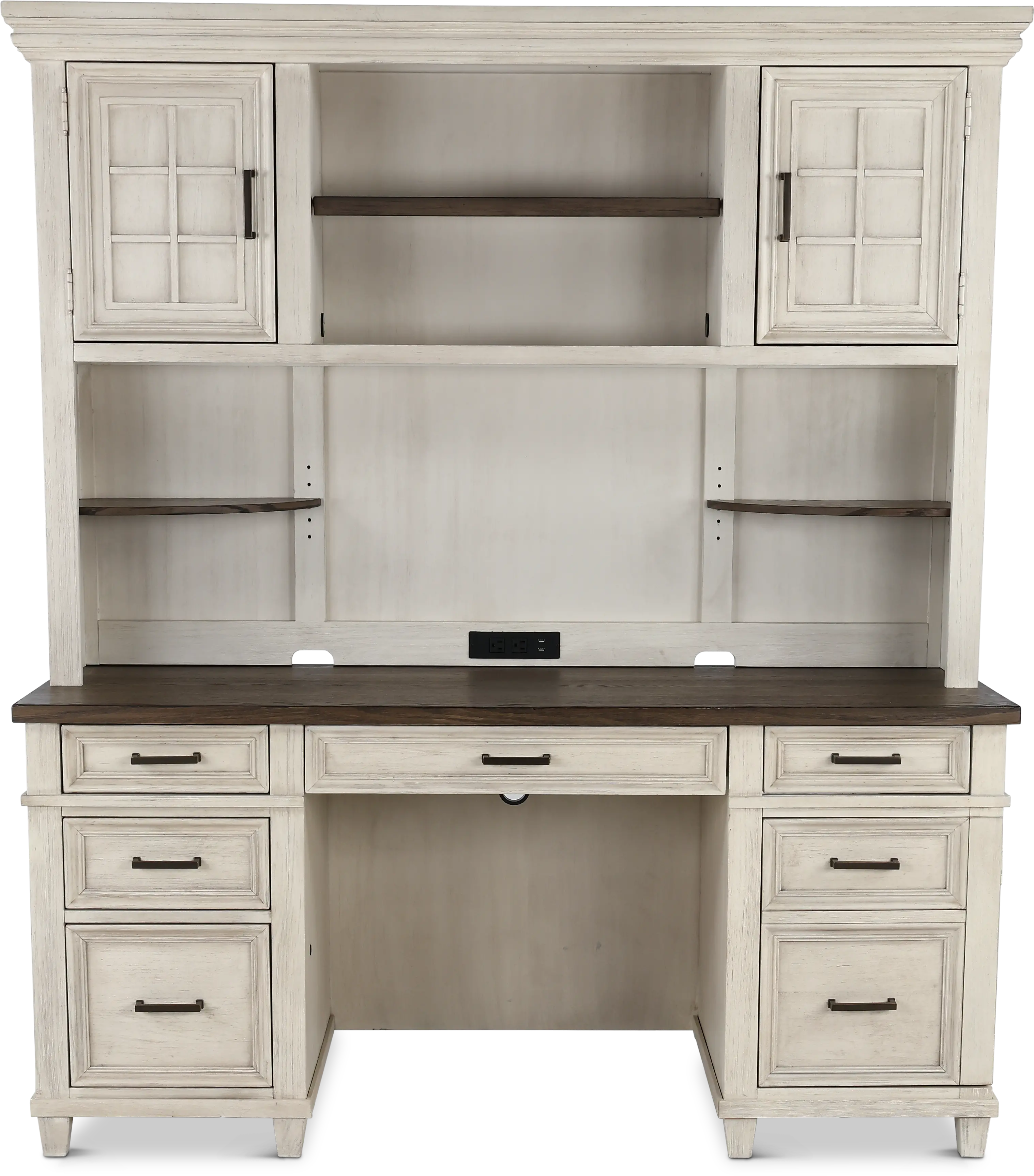 Caraway Antique White Credenza and Hutch-2