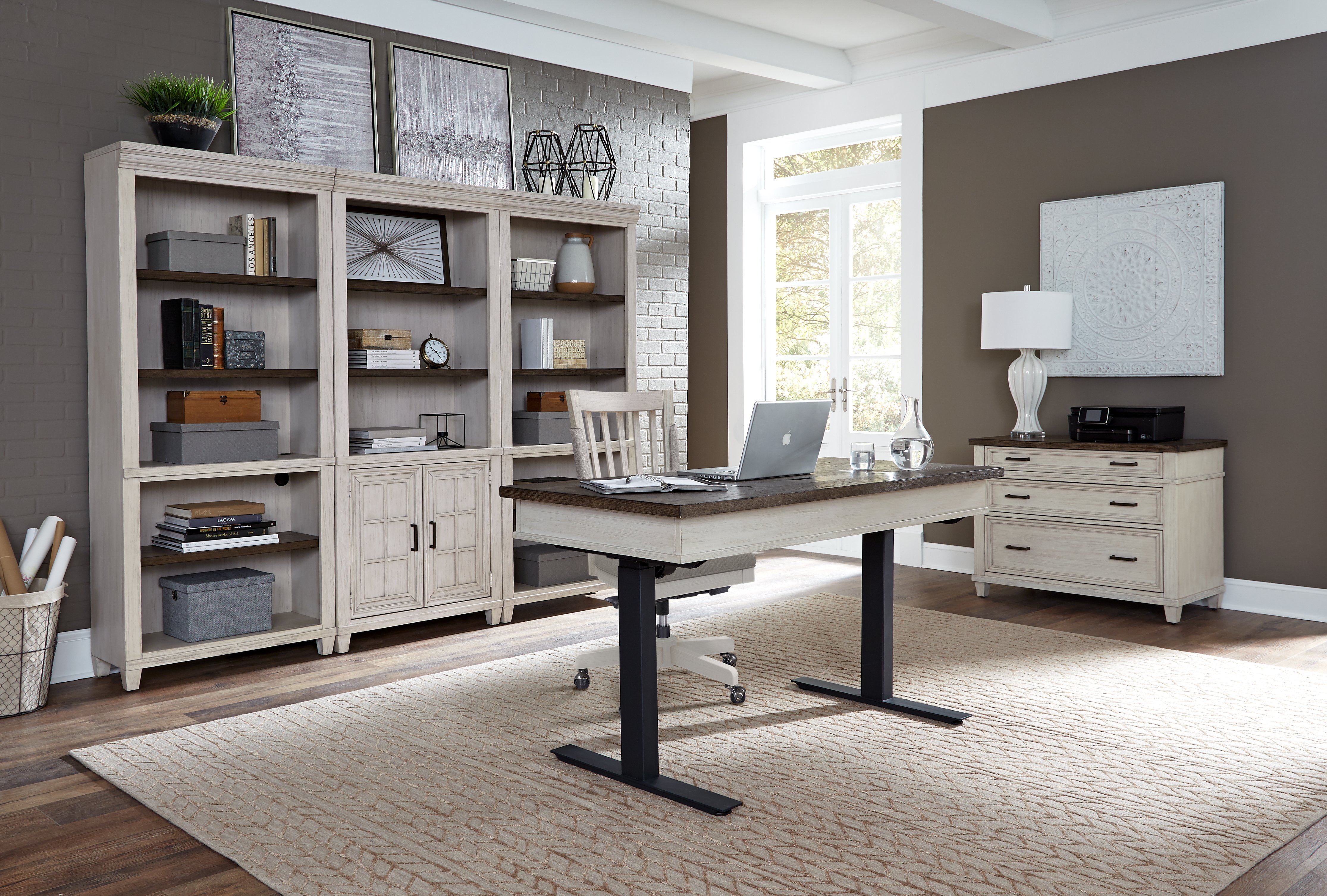 Caraway Antique White 60 inch Standing Desk-3