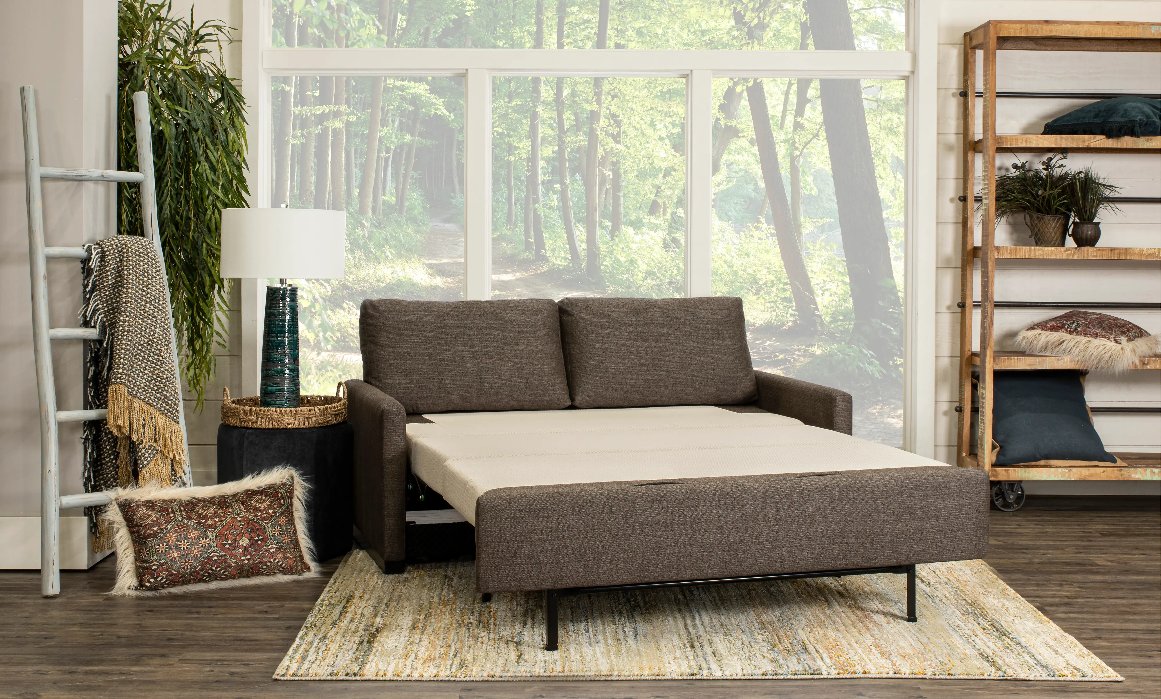 Preston Merit Chocolate Brown Queen Sofa Bed-3