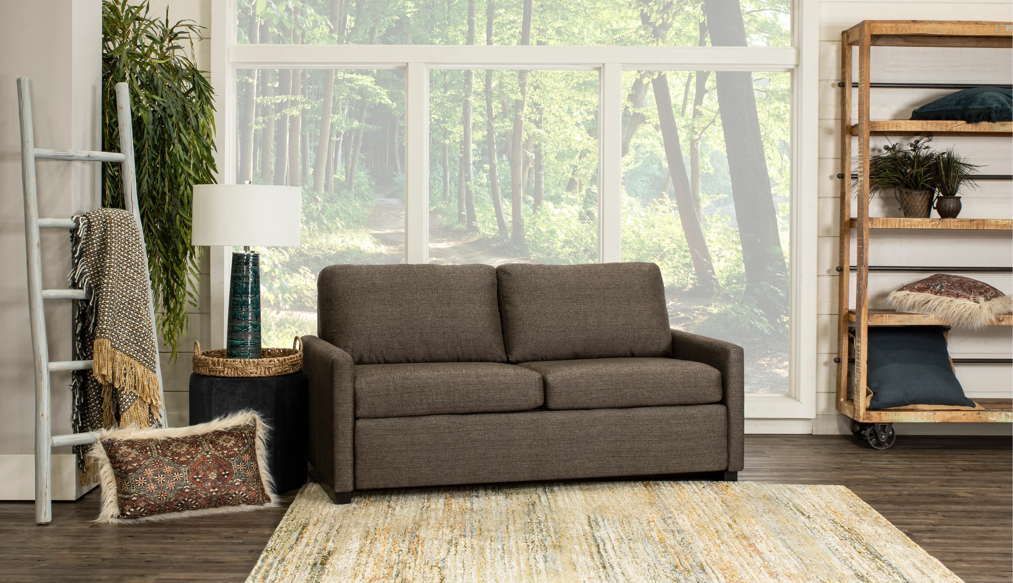 Preston Merit Chocolate Brown Queen Sofa Bed-4