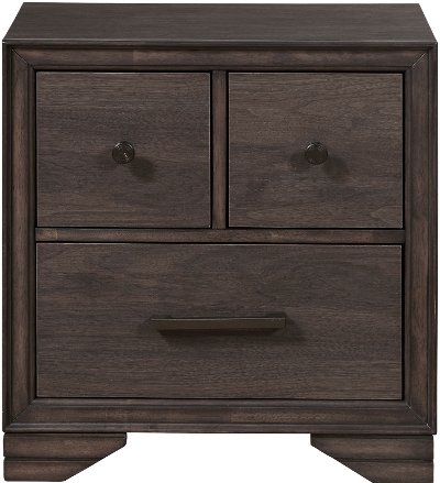 Contemporary Espresso Brown Nightstand - Granite Falls