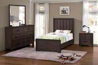 Contemporary Brown 4 Piece Full Bedroom Set - Granite Falls