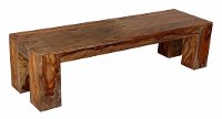 Natural Sheesham Dining Room Bench - Buffalo
