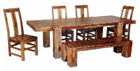Natural Sheesham 6 Piece Dining Set - Buffalo