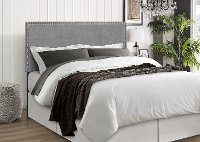 Contemporary Gray Full-Queen Upholstered Headboard - Erin